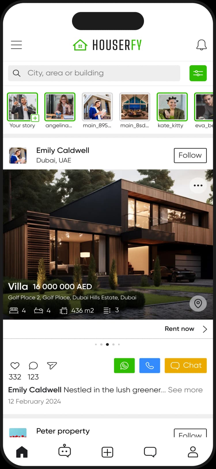 Houserfy app mockups