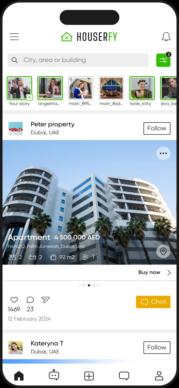 Houserfy app mockups